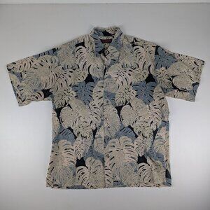 Tori Richard Hawaiian Shirt Men's Size Medium Blue Short Sleeve Aloha Casual